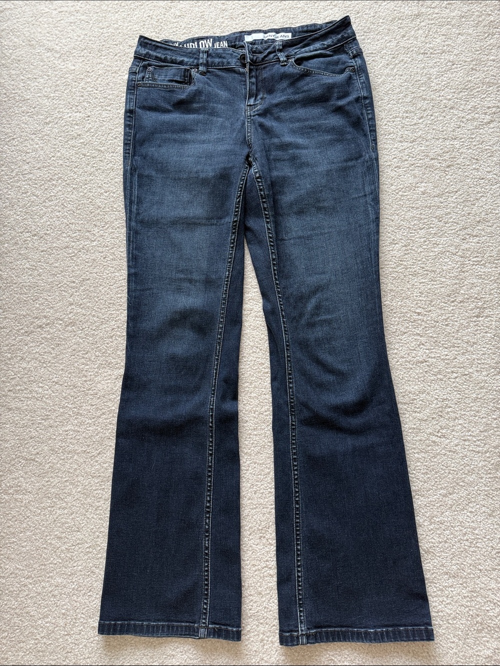 DKNY Ludlow Bootcut Jeans Women's Size 10 Dark Wash Y2K Stretch Flap Pocket